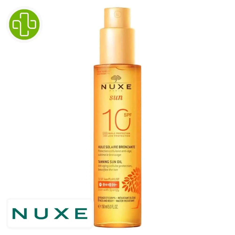 Nuxe Sun Huile Solaire Bronzante Spf10 150ml