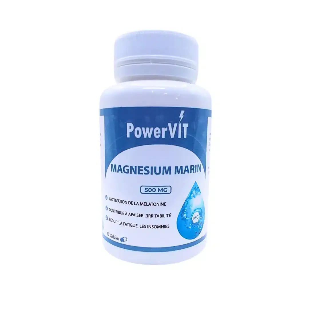 Powervit Magnesium Marin 500mg 60 Gelules