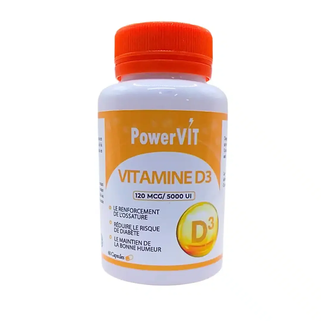 Powervit Vitamine D3 5000ui 60 Capsules
