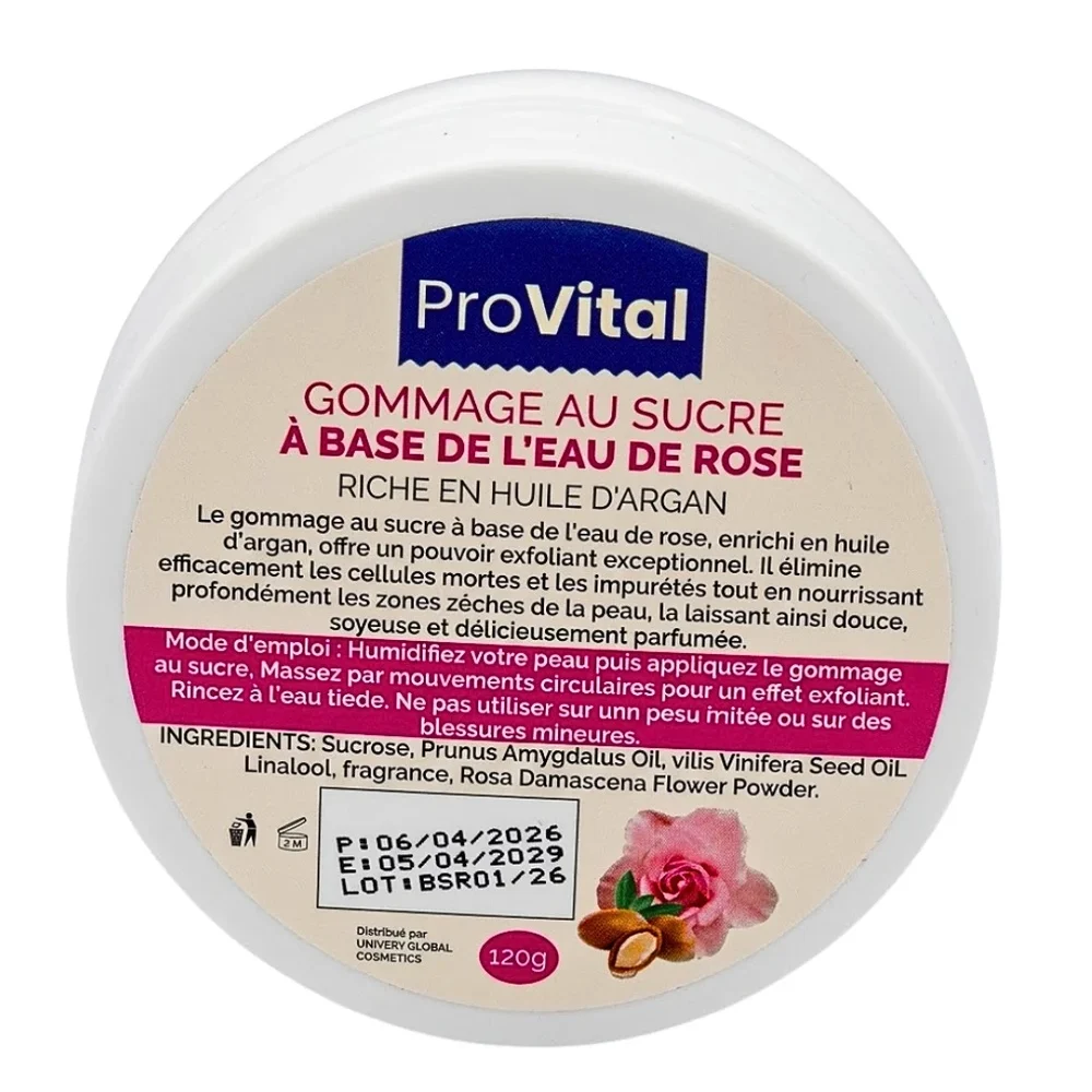 Pro Vital Gommage Au Sucre A Base De Leau De Rose 120g