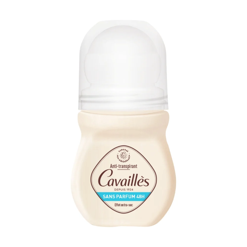 Cavailles Deodorant Anti Transpirant Sans Parfum Effet Extra Sec 48h Roll On 50ml