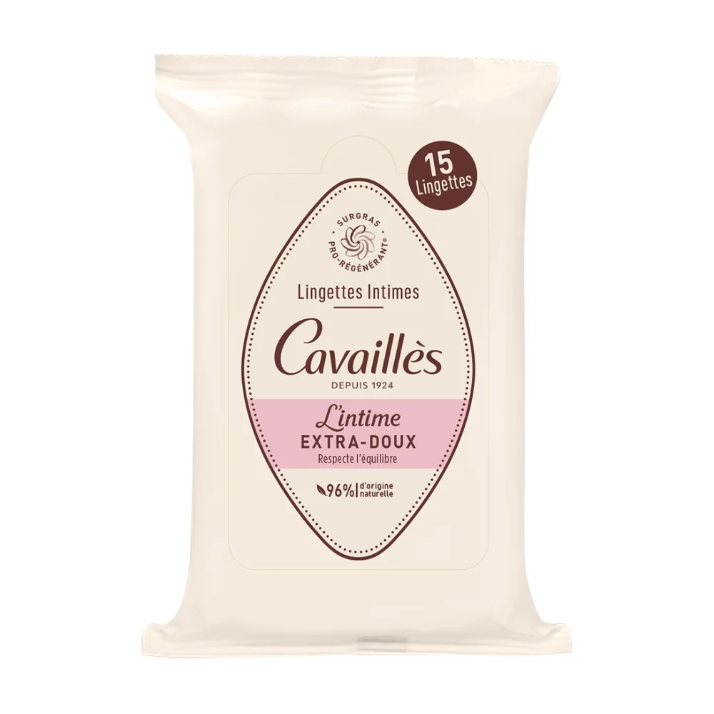 Cavailles Lingettes Intimes Extra Doux 15u