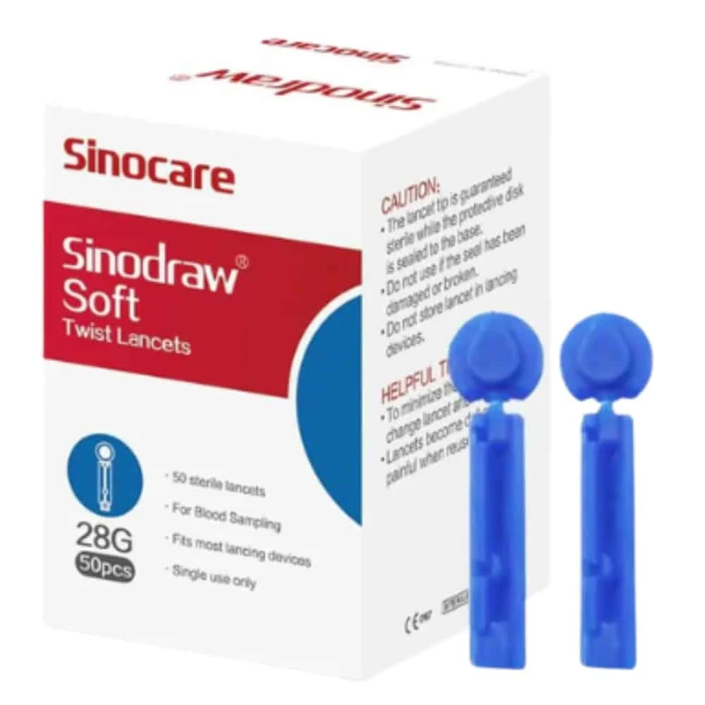 Sinocare Sinodrow Soft Lancets 50u