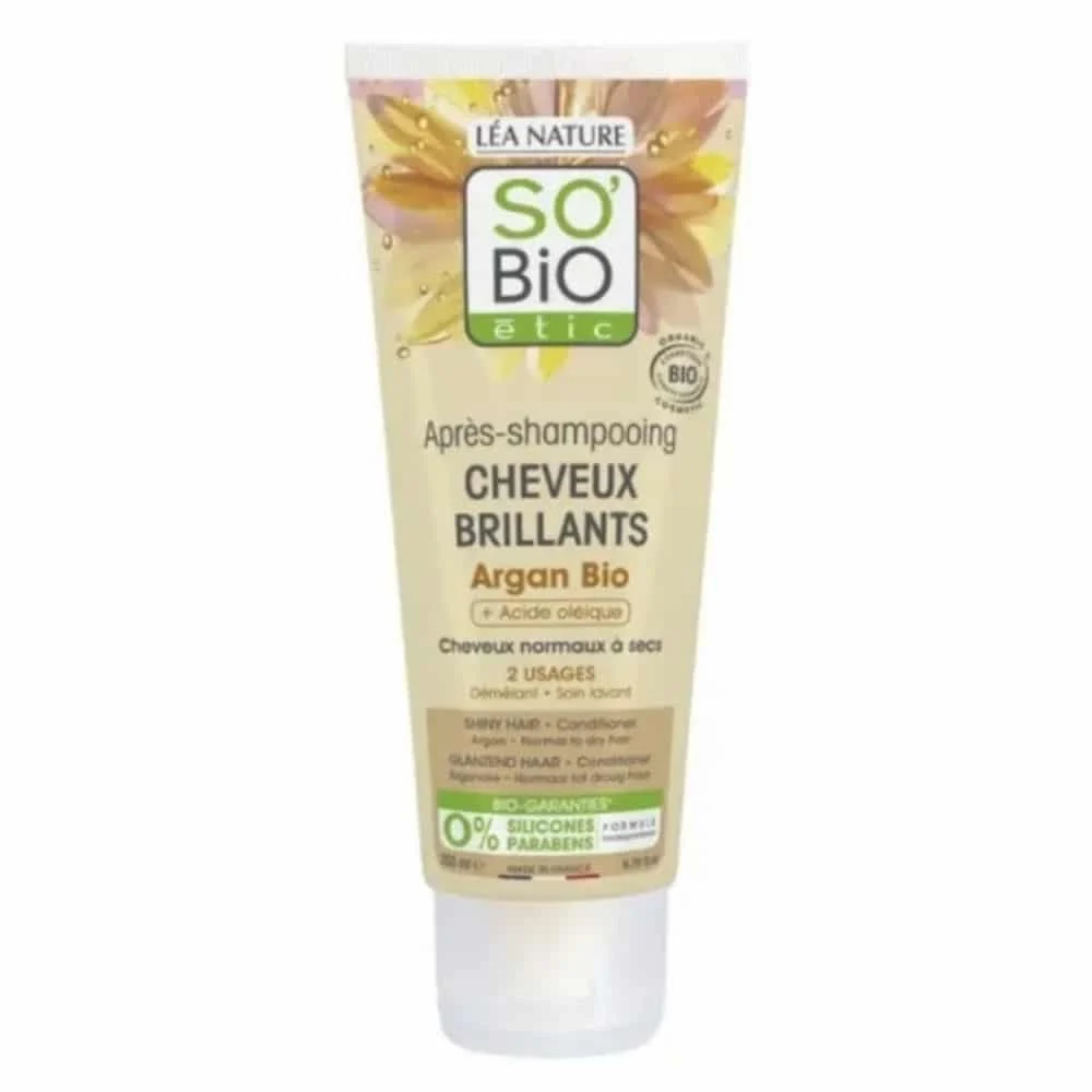 So Bio Apres Shampoing Cheveux Brillants Argan Et Acide Oleique Bio 200ml