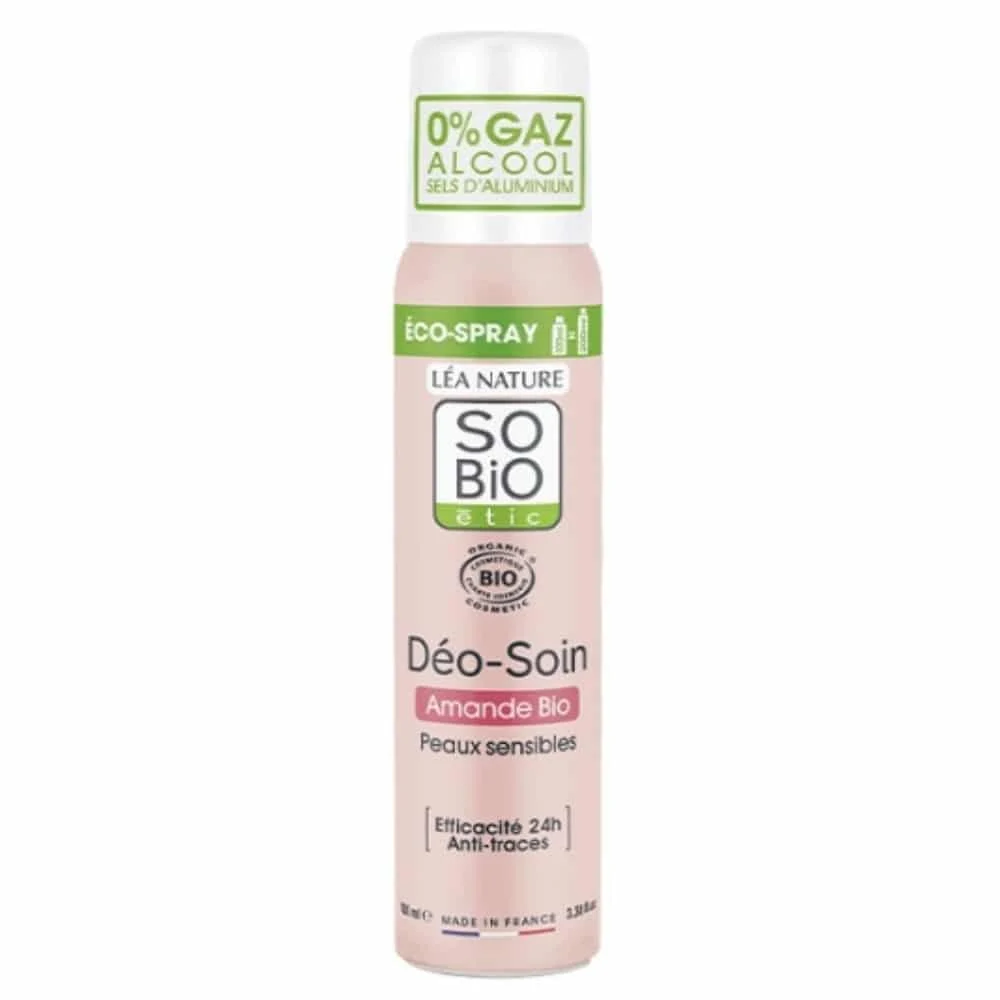 So Bio Deo Soin Deodorant Eco Spray Amande Anti Traces Peau Sensible 24h Bio 100ml