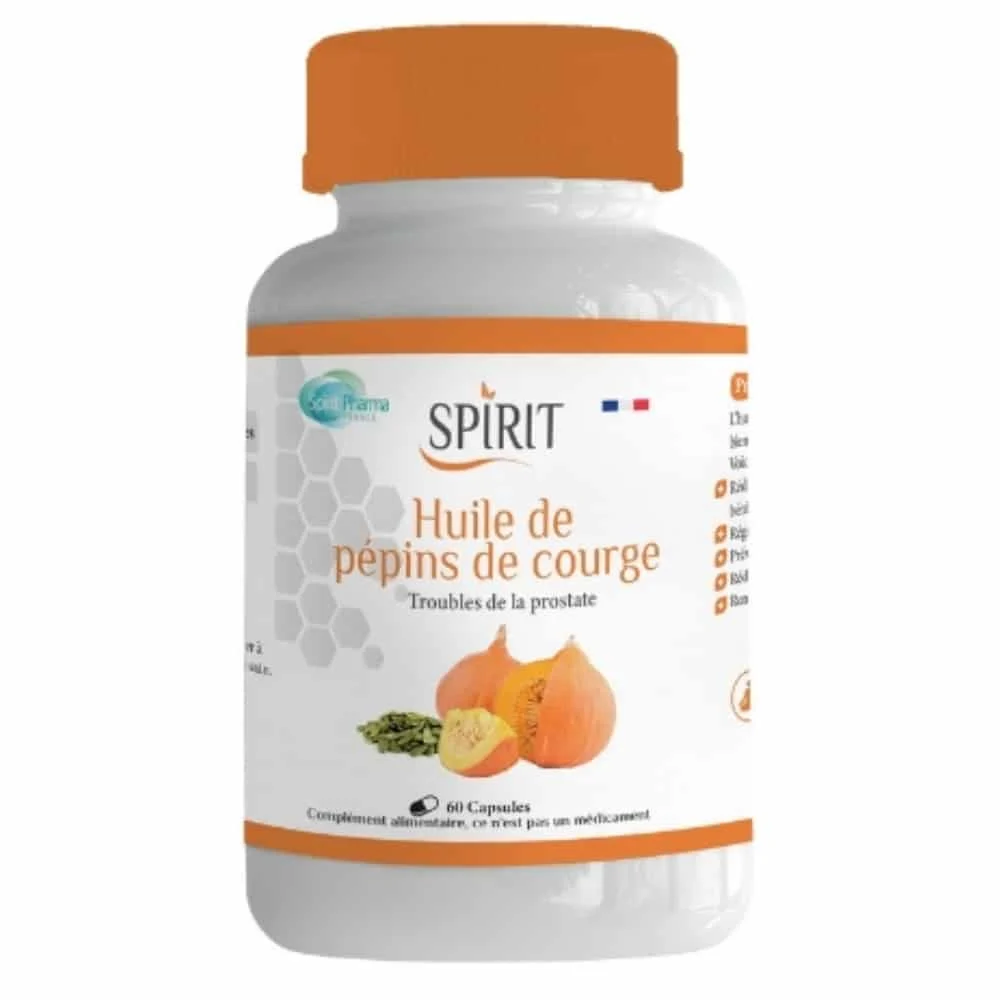 Spirit Pharma Huile De Pepins De Courge Troubles De La Prostate 60 Capsules