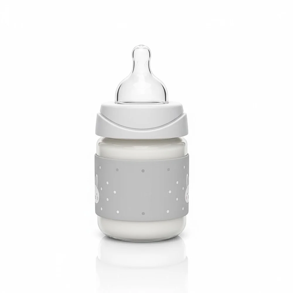 Suavinex Biberon Rabbit Avec Tetine Ronde Debit Lent 0m Gris 150ml