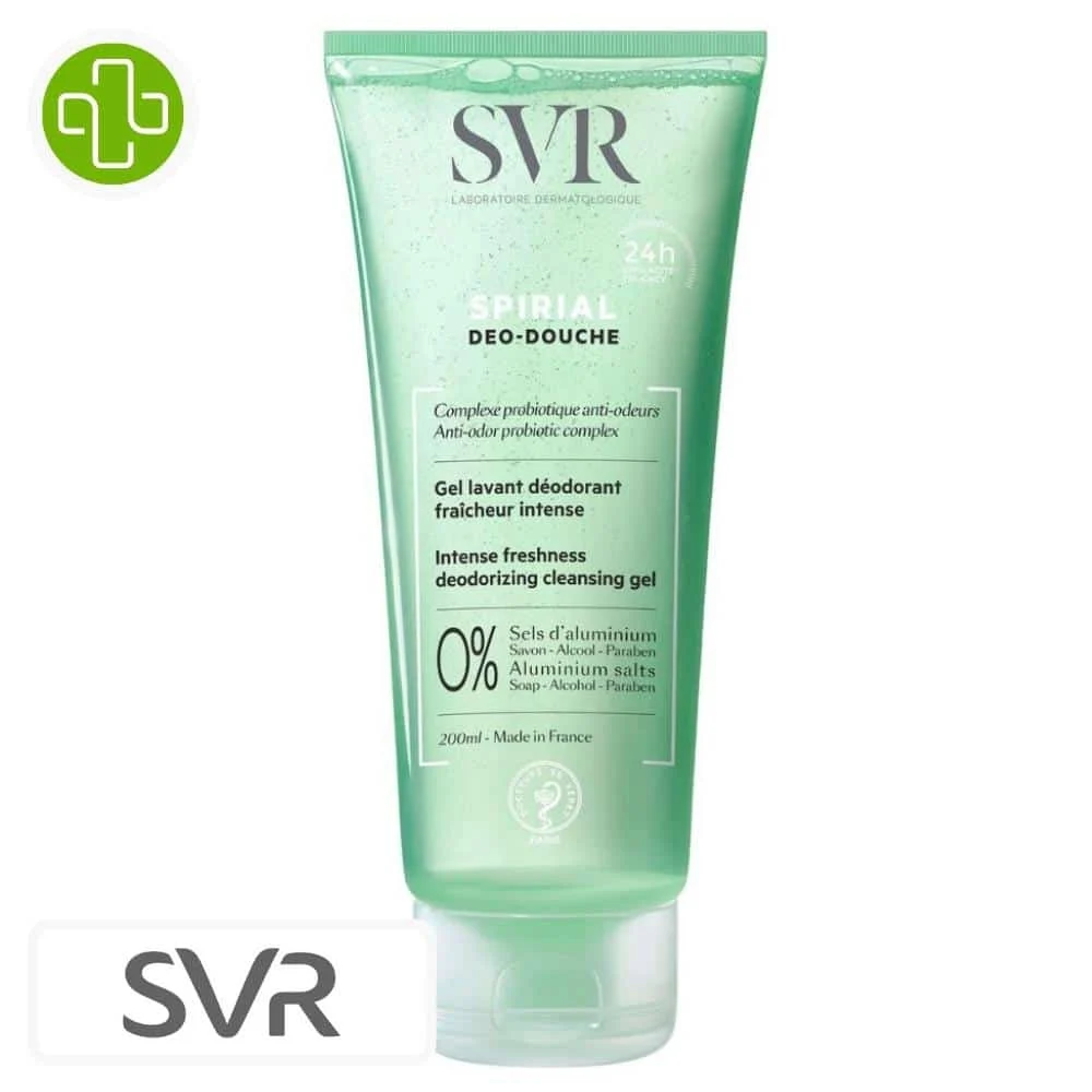 Svr Spirial Deo Douche Gel Lavant Deodorant 24h Fraicheur Intense 200ml