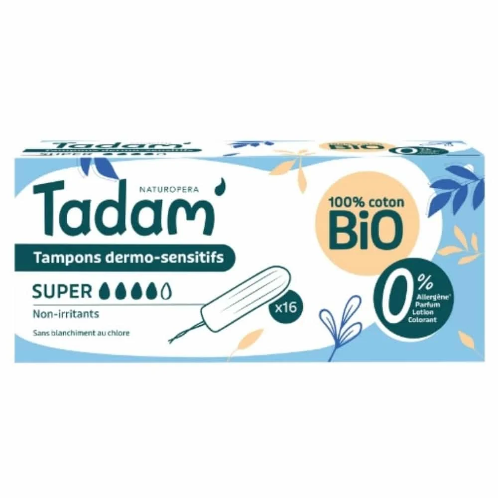 Tadam Tampons Dermo Sensitifs Non Irritants Super Bio 16u