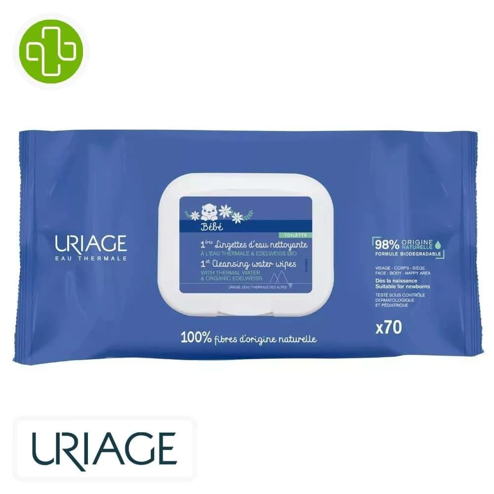 Uriage Bebe 1eres Lingettes D Eau Nettoyante 70u