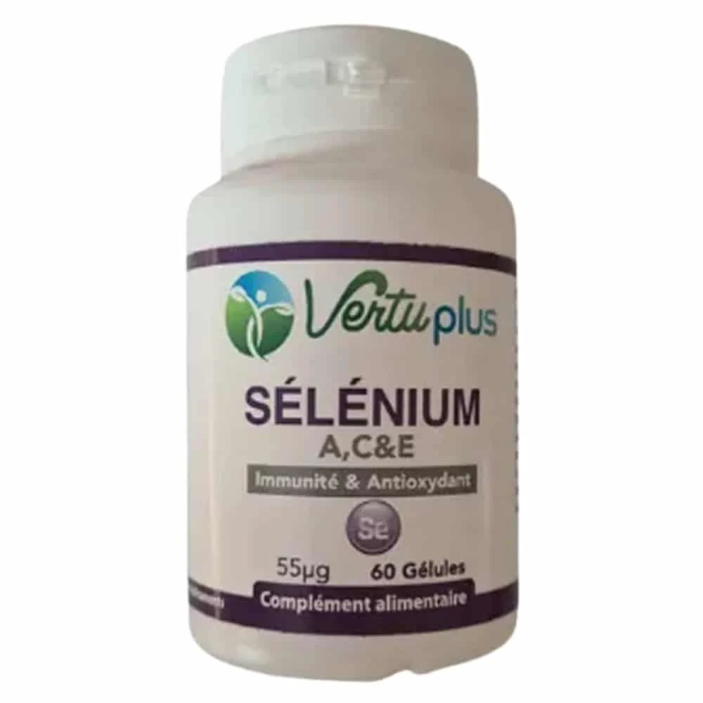 Vertuplus Selenium A C Et E Immunite Et Antioxydant 55ug 60 Gelules