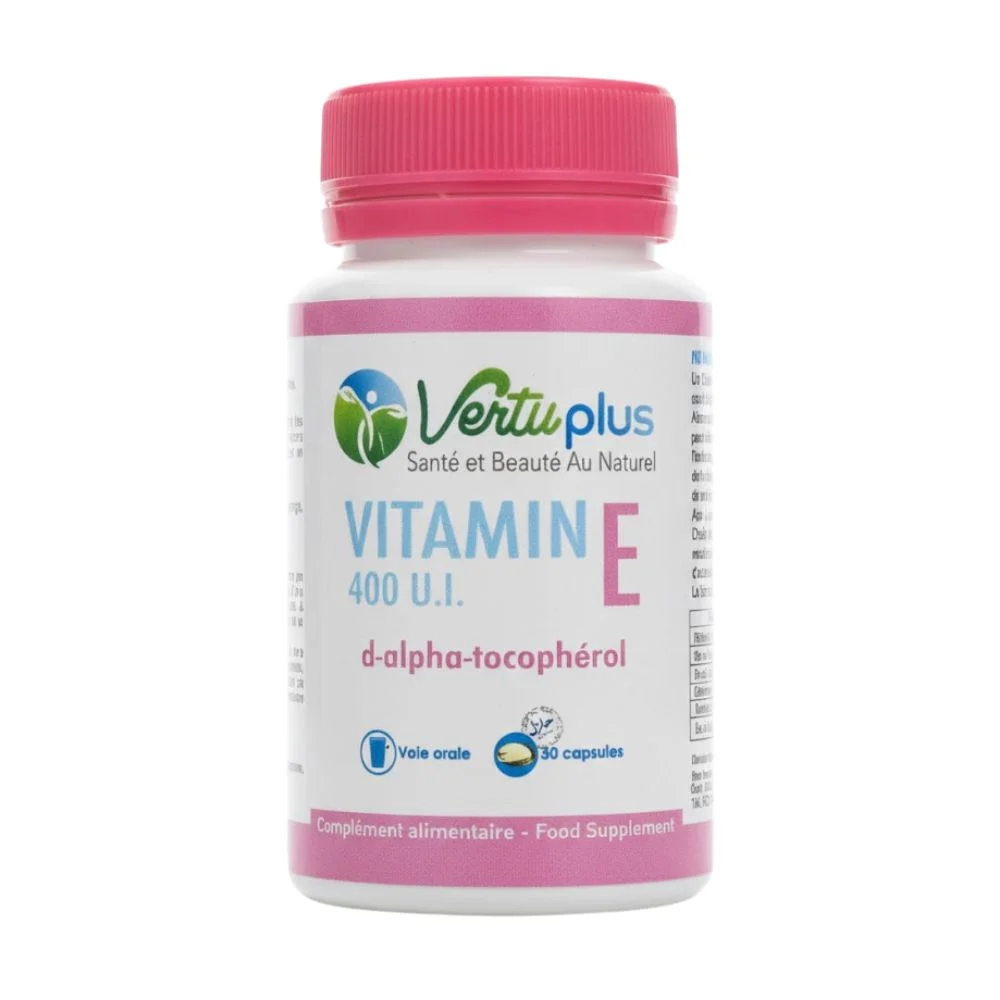 VERTUPLUS – Vitamine E 400 Ui D-Alpha-Tocopherol – 50 Capsules