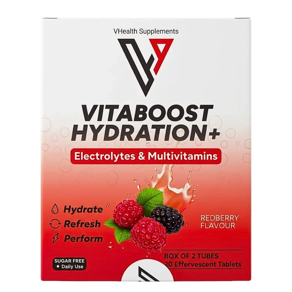 Vhealth Vitaboost Hydration Multivitamins Redberry Box Of 2 Tubes