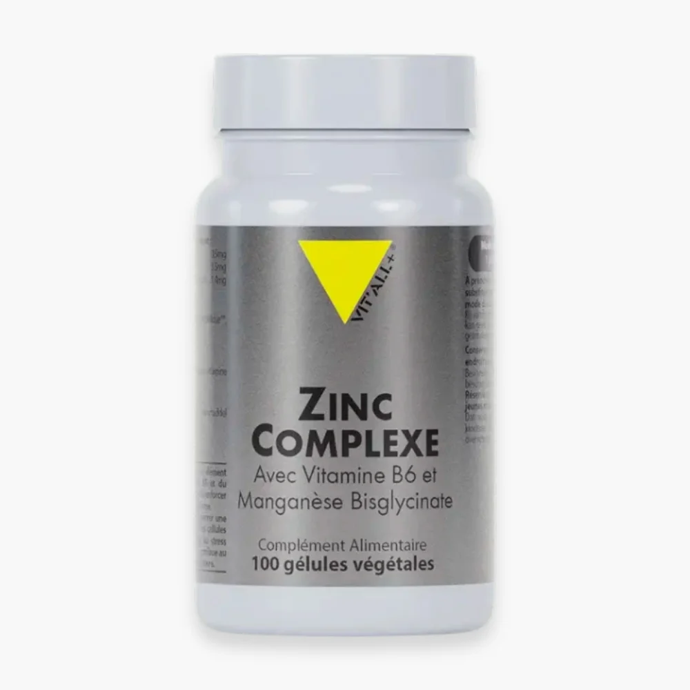 Vitall Zinc Complexe Avec Vitamines B6 Manganese Bisglycinate 100 Gelules