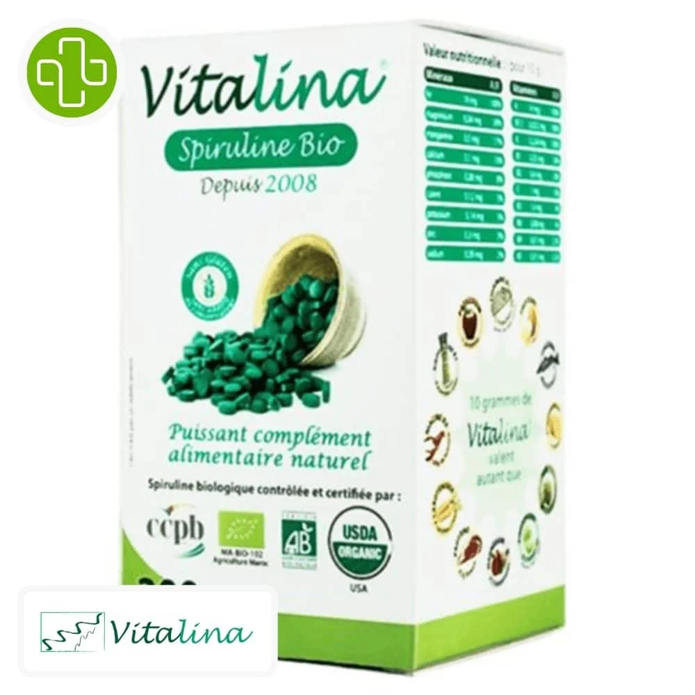 Vitalina Spiruline Bio Et Naturelle 100 Comprimes