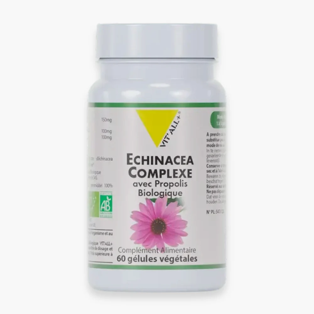 Vitall Echinacea Complexe Avec Propolis Biologique 60 Gelules