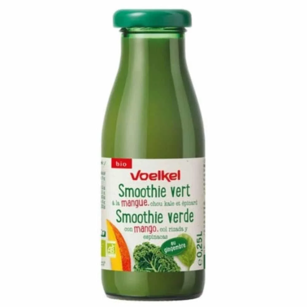Voelkel Smoothie Vert Mangue Chou Kale Et Epinard Bio 250ml