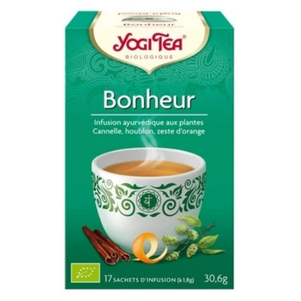 Yogi Tea Bonheur Infusion Ayurvedique Cannelle Houblon Et Zeste D Orange Sachets Bio 17u