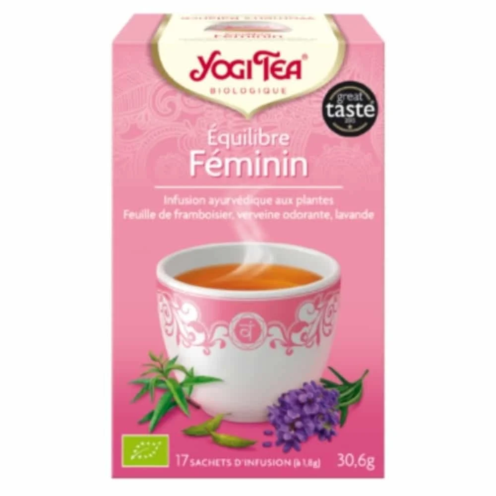 Yogi Tea Equilibre Feminin Infusion Ayurvedique Feuille De Framboisier Verveine Odorante Et Lavande Sachets Bio 17u