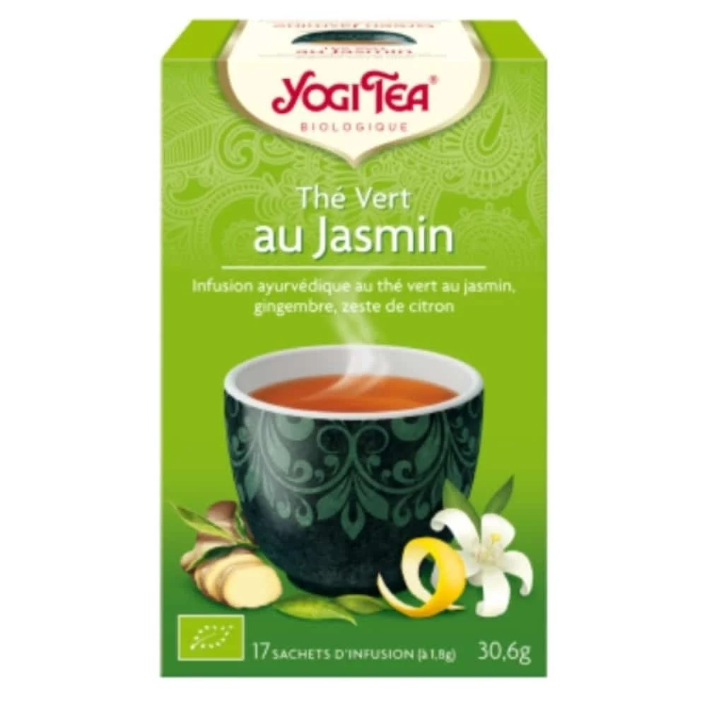 Yogi Tea The Vert Au Jasmin Infusion Ayurvedique The Vert Jasmin Gingembre Et Zeste De Citron Sachets Bio 17u